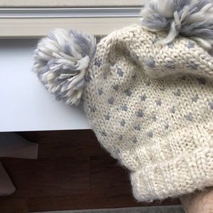 Double pompom knit hat